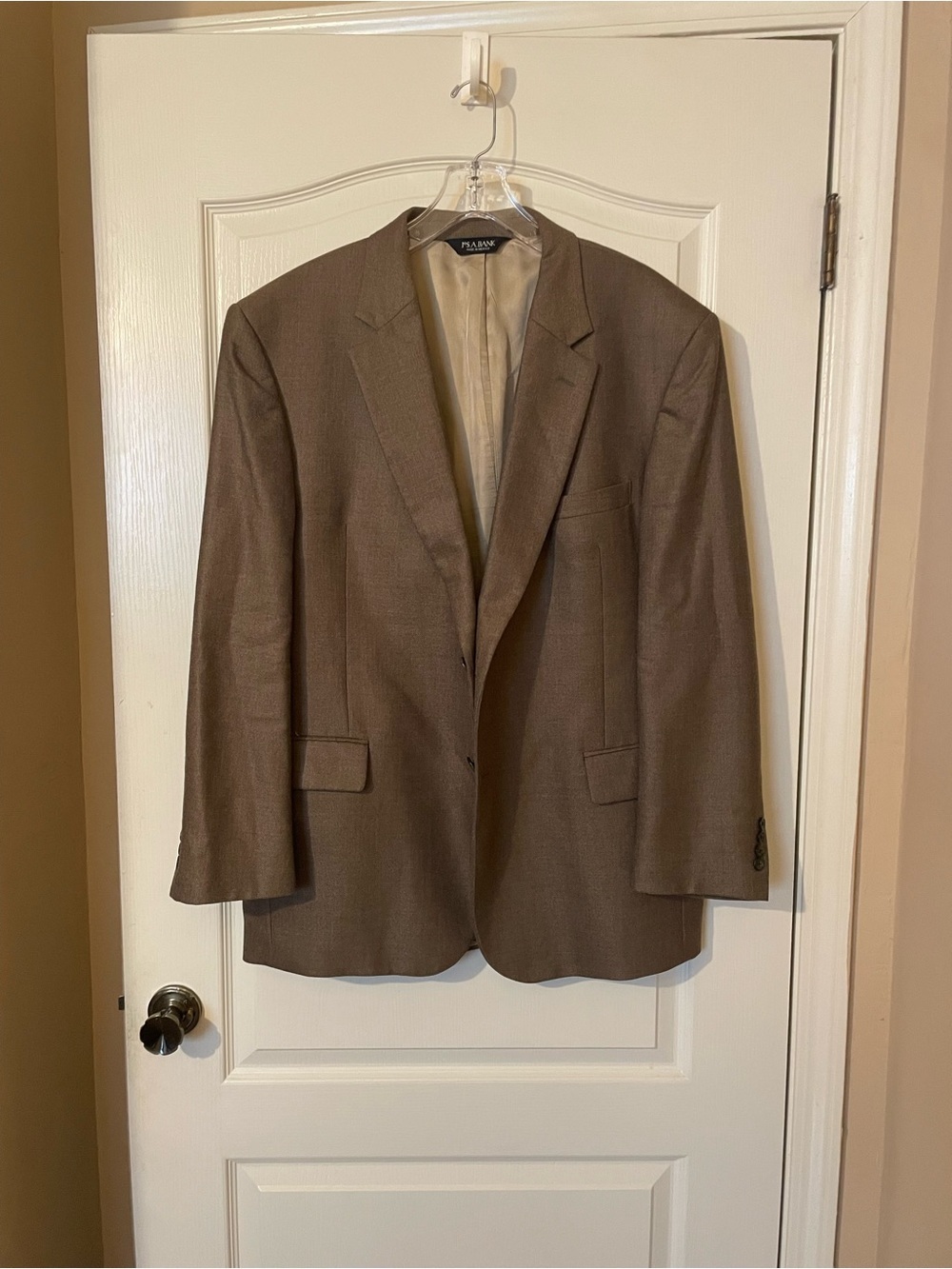 Jos A Bank Blazer Mens 46R Brown Wool Rayon Bamboo Sport Coat Jacket Two Button